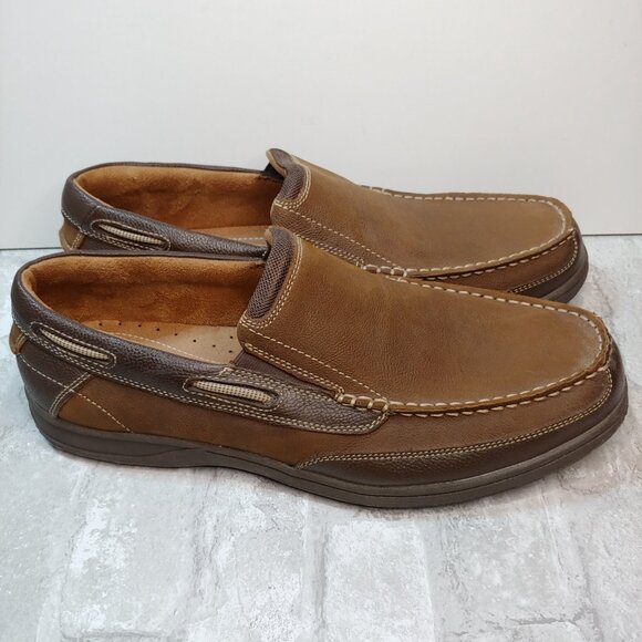 Florsheim Lakeside Moc Toe Slip On Men's Slip On Brown Loafers Size 12 M - Picture 1 of 13